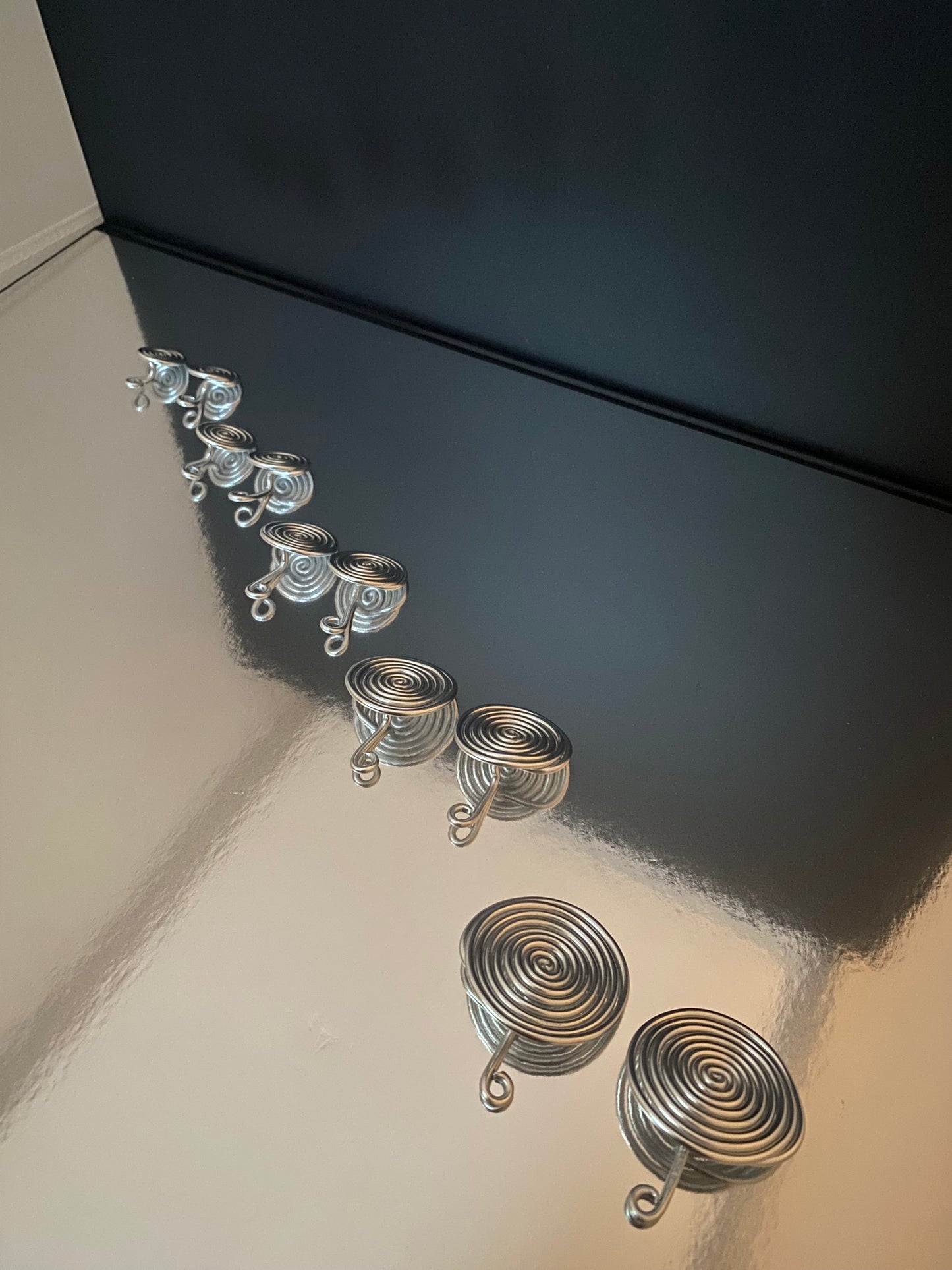 Silver Spiral Gauge Earrings | Ball and Chain