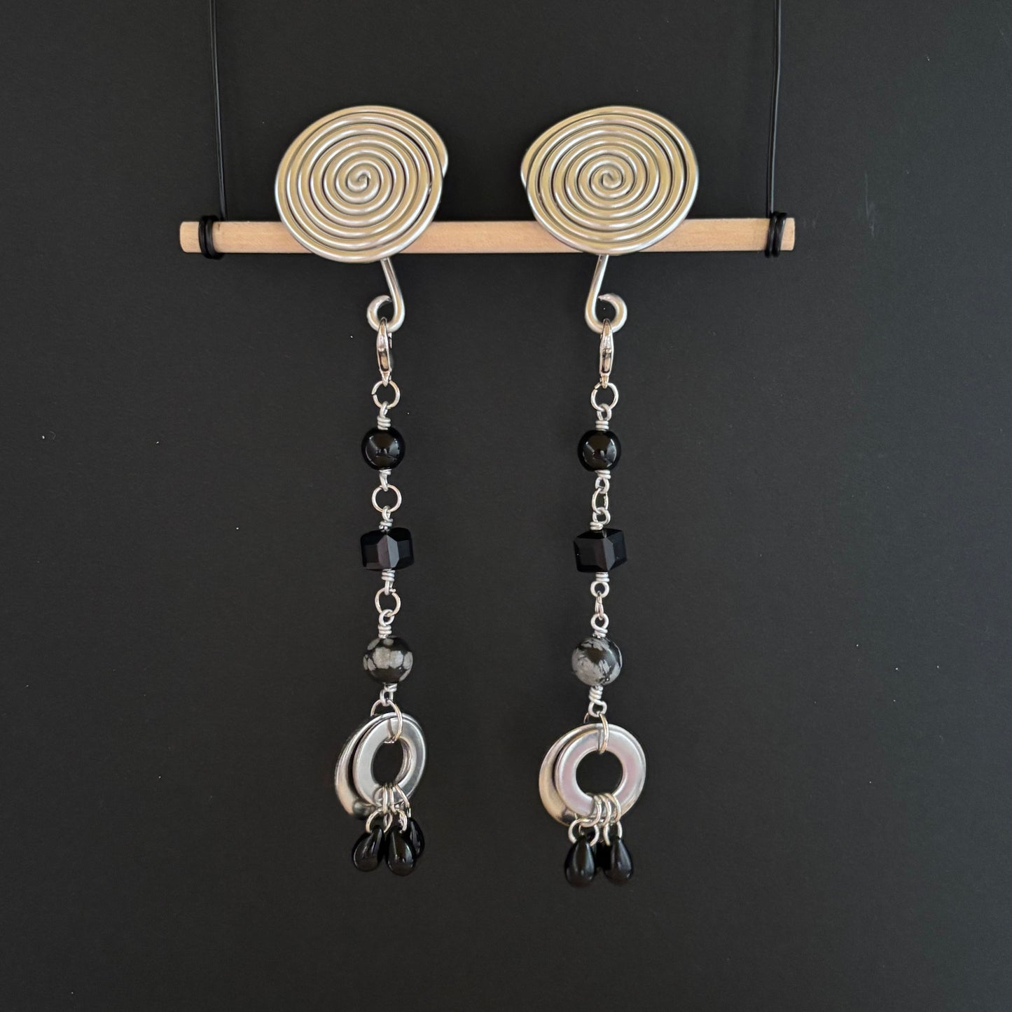 Sliver Spiral Gauge Earrings 18mm - 22mm