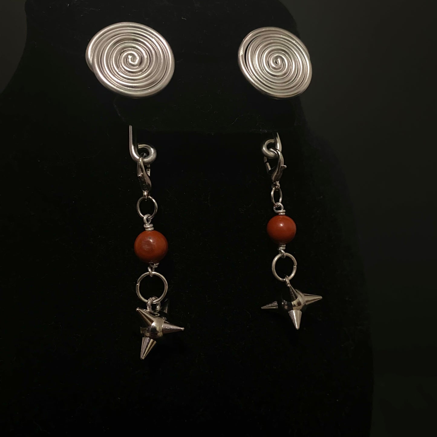 Silver Spiral Gauge Earrings || Mini Spikes