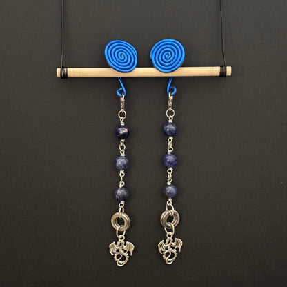 Blue Spiral Gauge Earrings | Sodalite Dragon