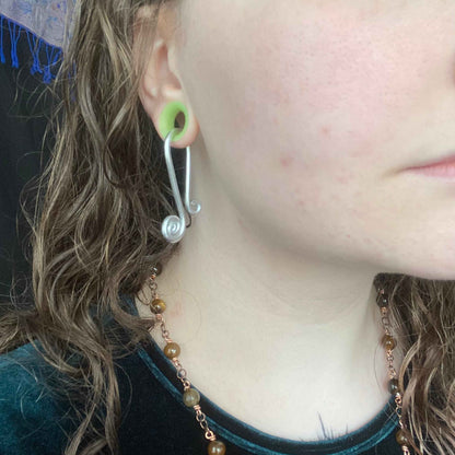 Silver Horseshoe Gauge Earrings