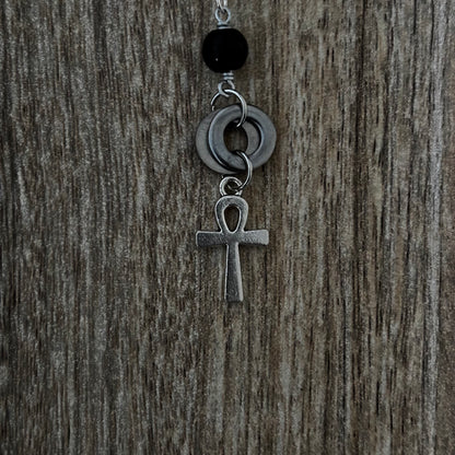 Ankh Charm Gauge Earrings