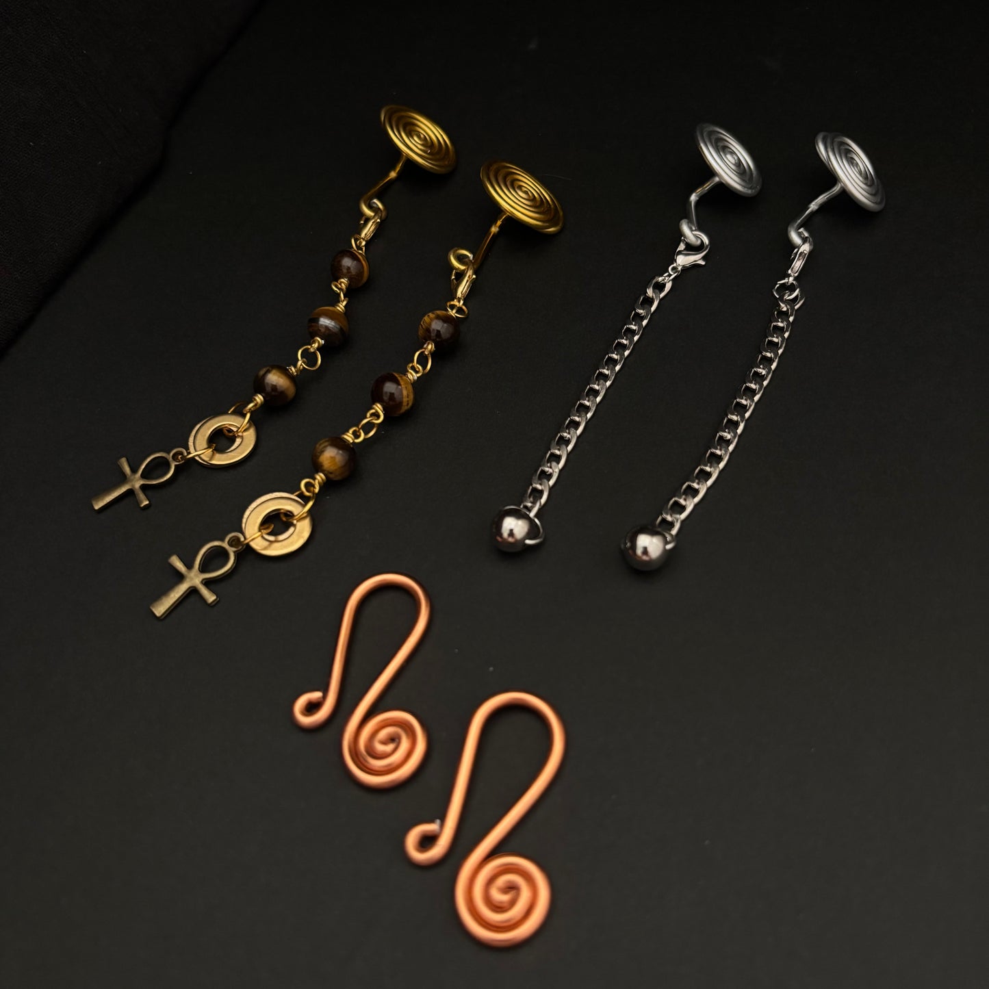 Mixed Metals Pack - Spiral Gauge Earrings Bundle