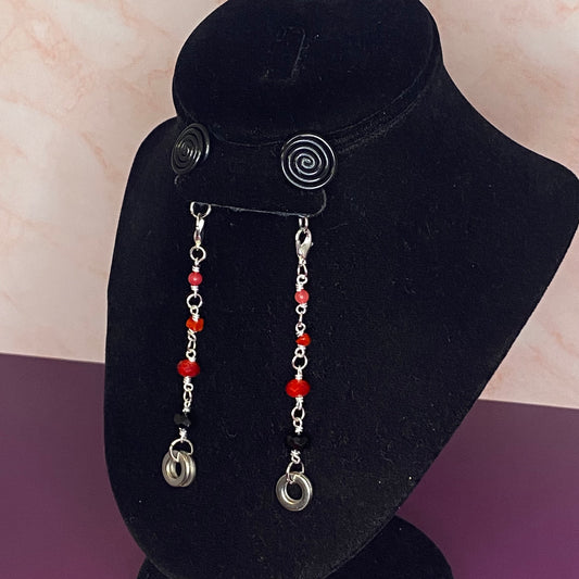 Black Spiral Gauge Earrings 8mm - 11mm