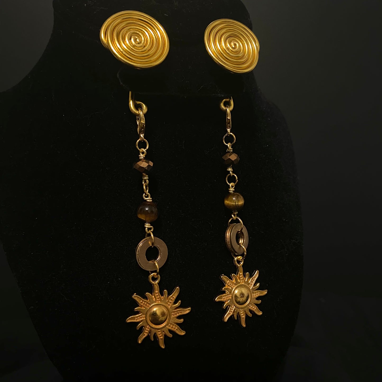 Golden Spiral Gauge Earrings || Rays Of Ra