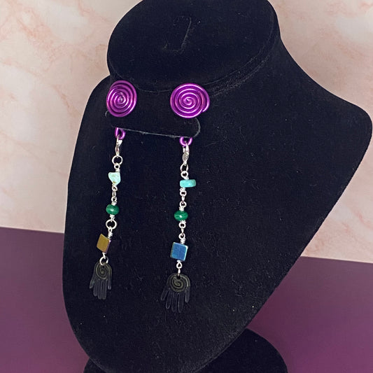 Purple Spiral Gauge Earrings 8mm - 11mm