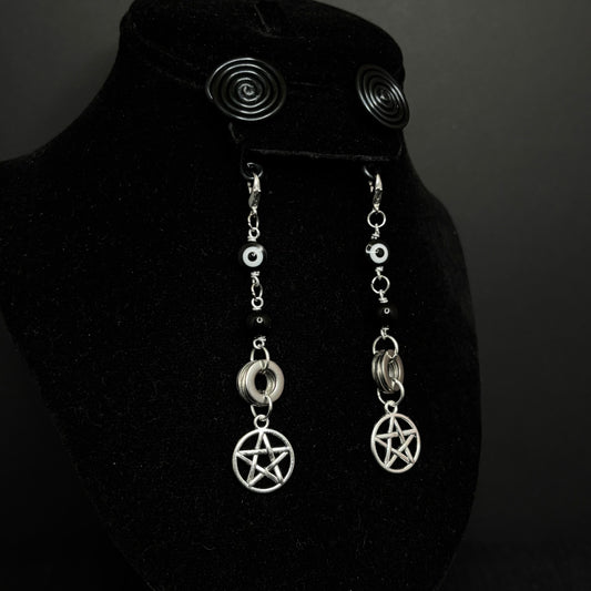 Black Spiral Gauge Earrings | Gothic Starz