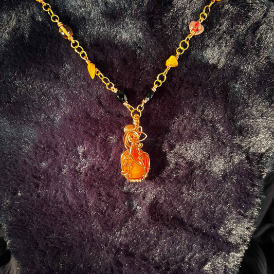Pumpkin Pendant Orange with Chain