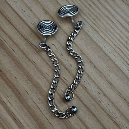 Silver Spiral Gauge Earrings