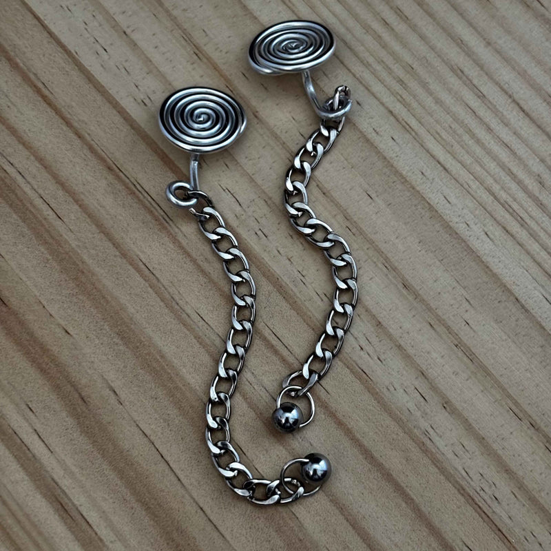 Silver Spiral Gauge Earrings