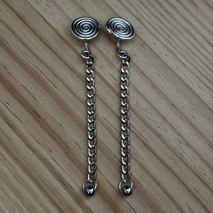 Silver Spiral Gauge Earrings