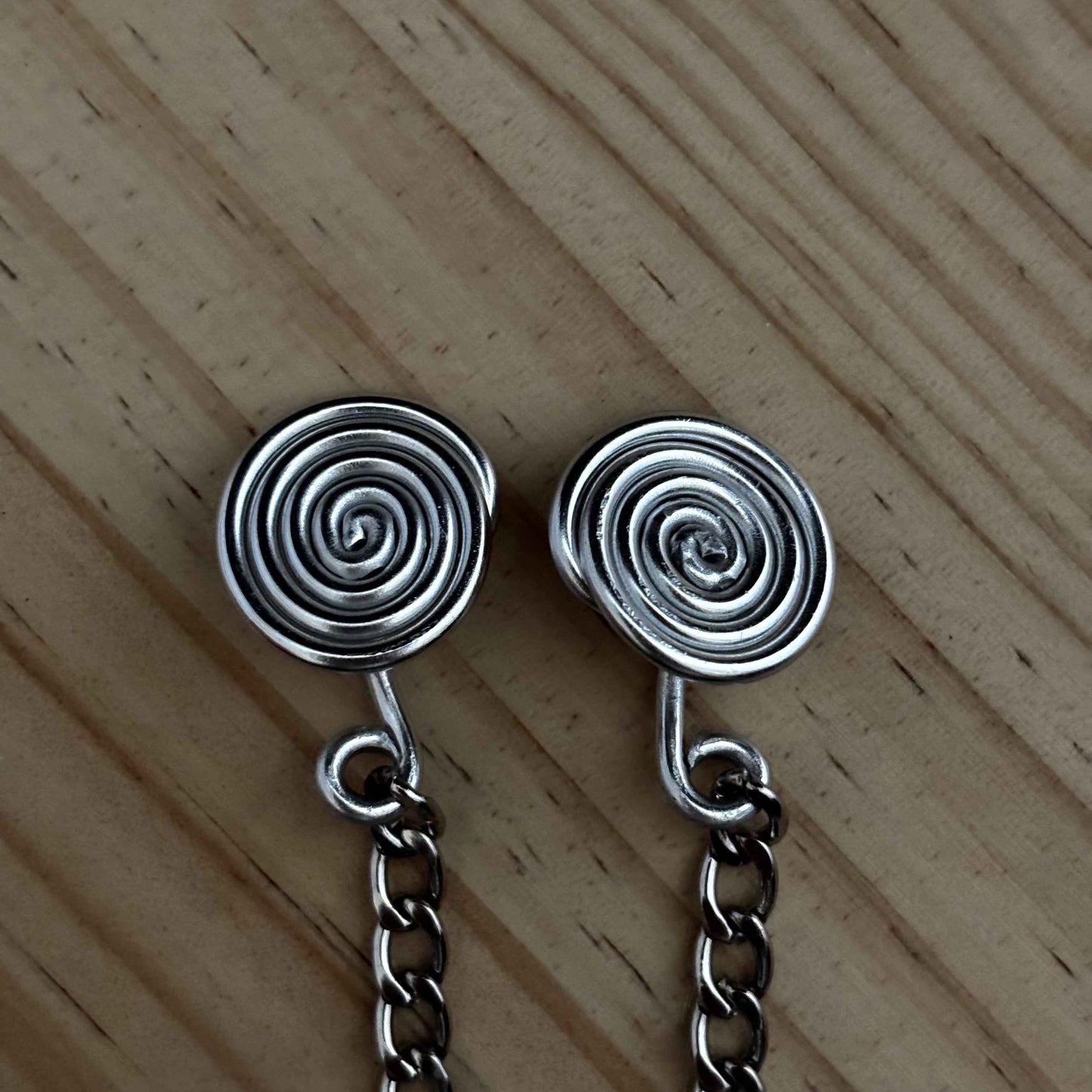 Silver Spiral Gauge Earrings