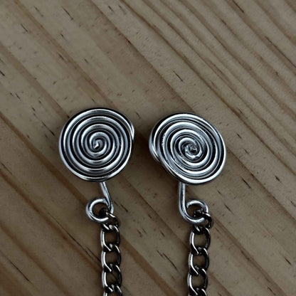 Silver Spiral Gauge Earrings