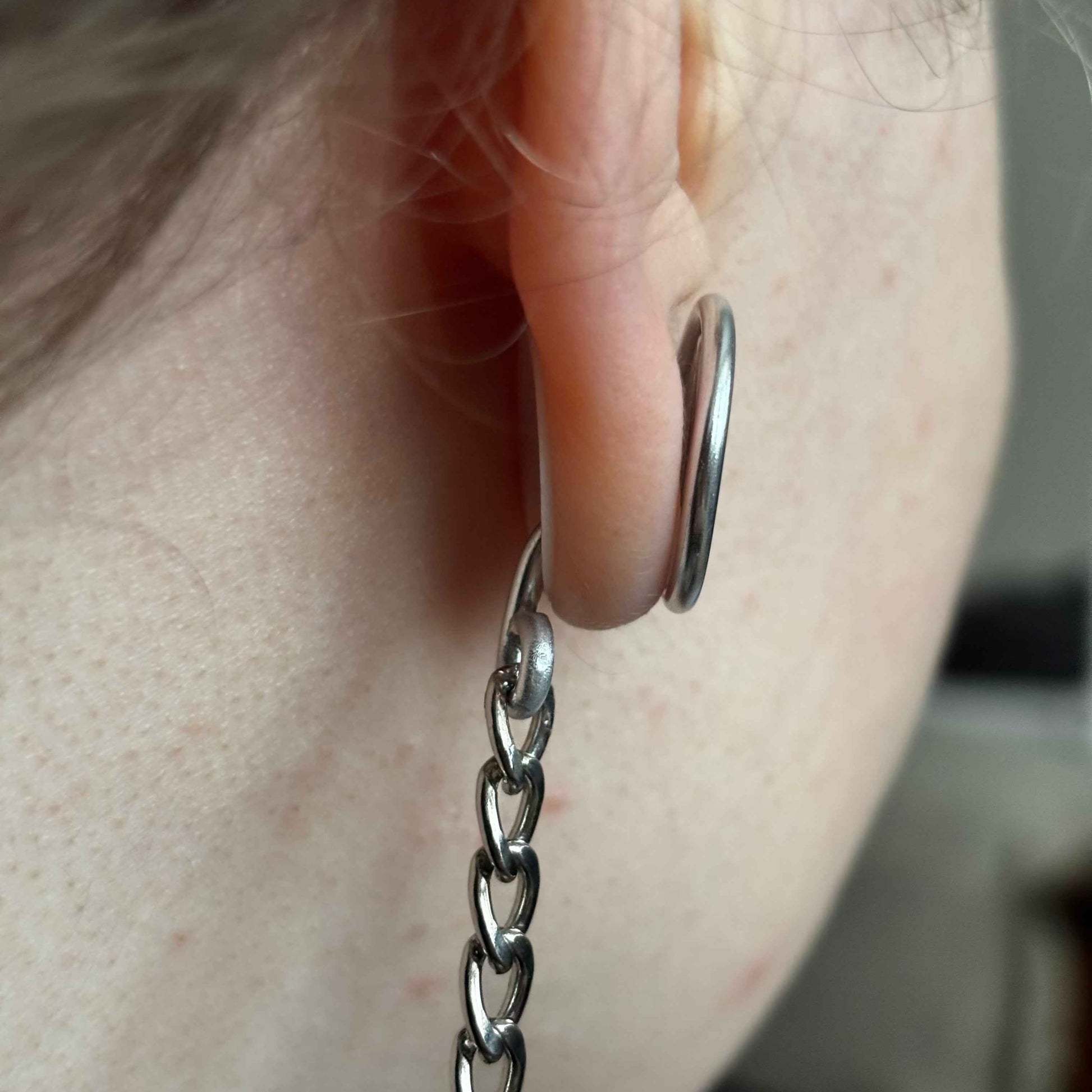 Silver Spiral Gauge Earrings